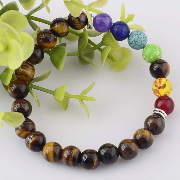 Tiger Eye 7 Chakra Bracelet - Picture 3 of 11